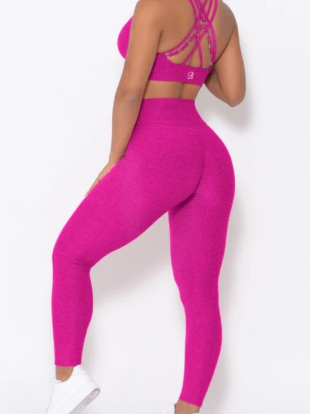 Bombshell Sportswear Hot Pink Seamless Leggings & Bra Set